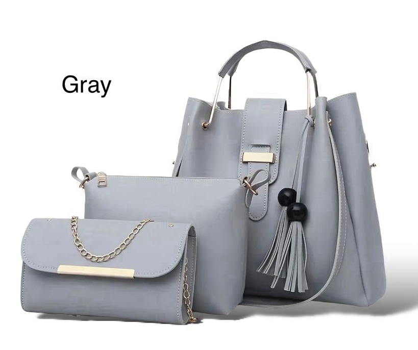 3-Piece Women’s Handbag Set – Luxury Tote, Crossbody Bag & Clutch Purse