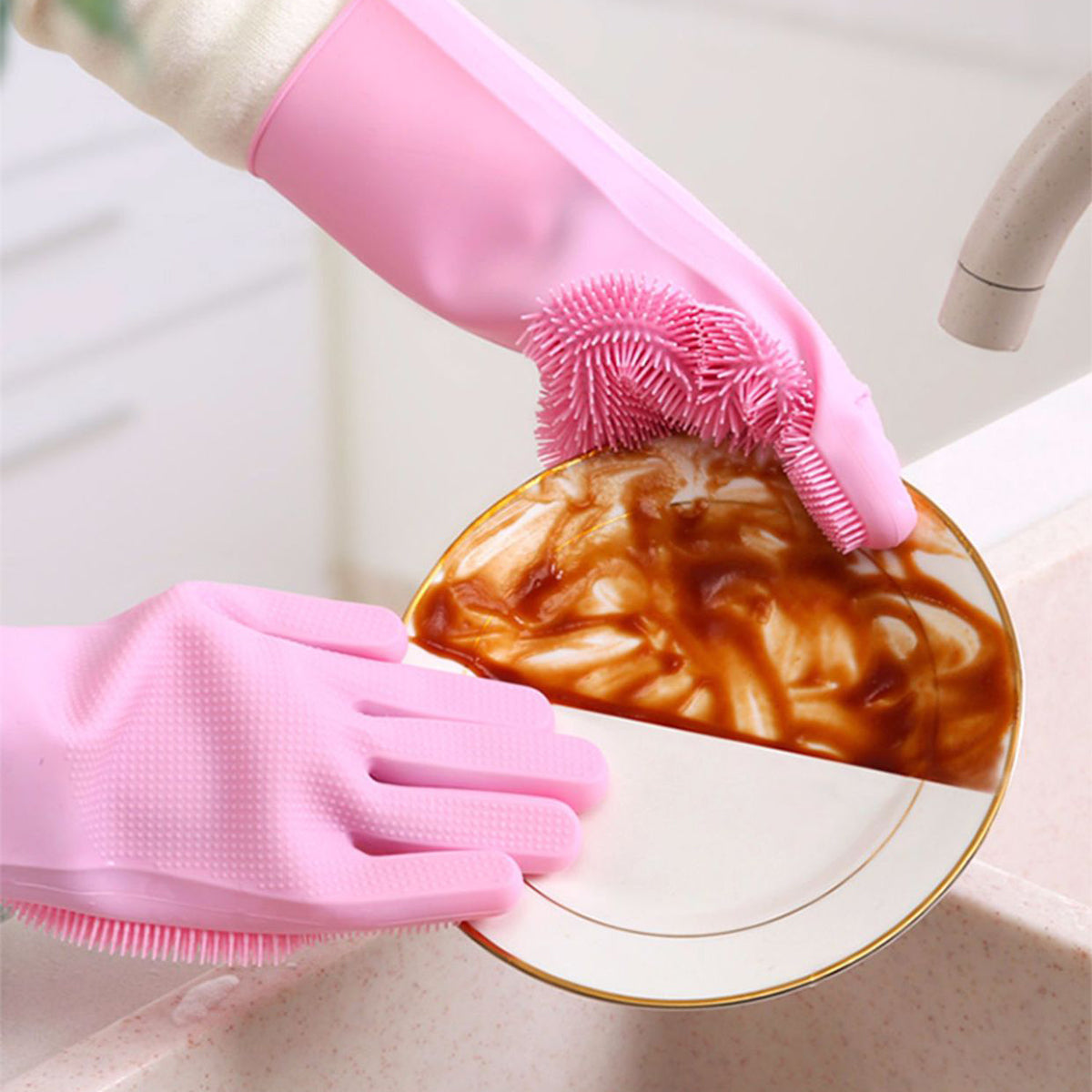 2pcs β Silicone Washing Gloves