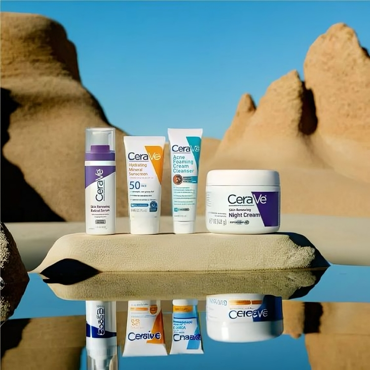 CeraVe Skincare Combo – SPF 50 Sunscreen, Acne Cleanser, Retinol Serum & Night Cream