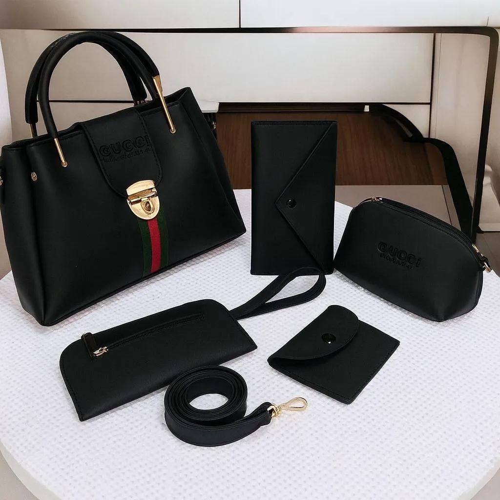 5 Pieces Handbag Set | Stylish Women’s Bags | Shoulder, Tote, Crossbody & Wallet Combo
