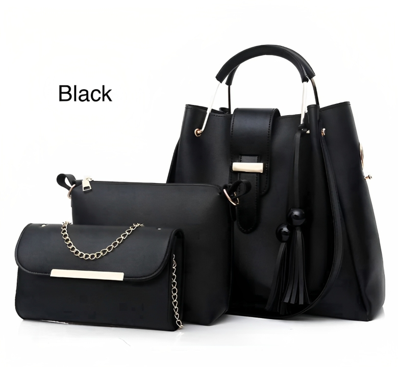 3-Piece Women’s Handbag Set – Luxury Tote, Crossbody Bag & Clutch Purse