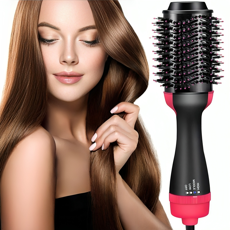 3-in-1 Hair Dryer Brush – Straightener & Curler Comb Styler